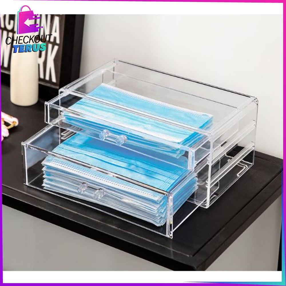 CT K105 Kotak Serbaguna Rak Bening Kotak Masker Transparan Acrylic Organizer Box Kotak Penyimpanan Masker