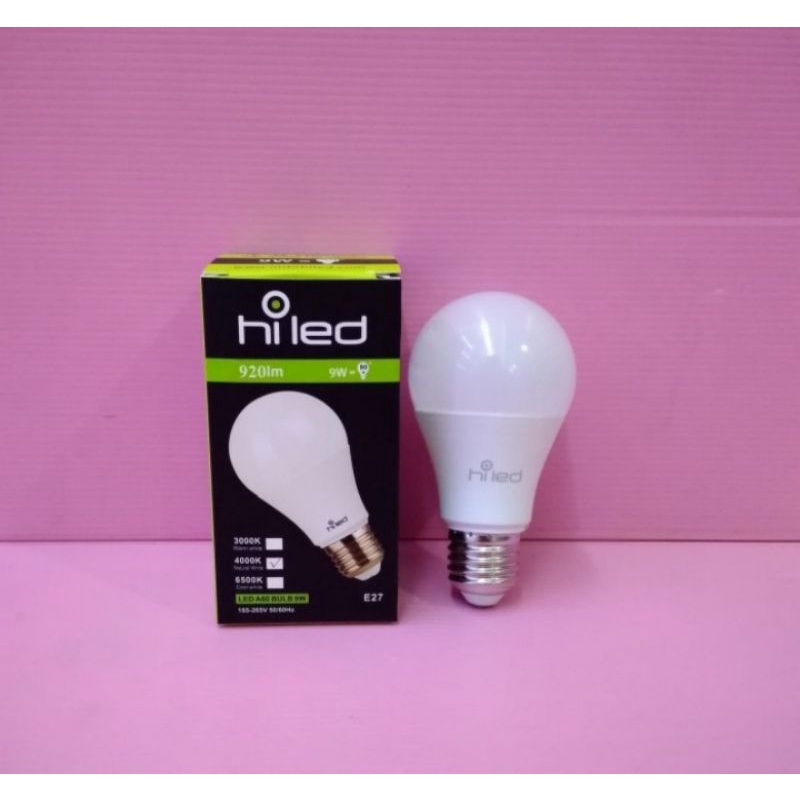 lampu bohlam hiled led 9watt natural wahite 4000k
