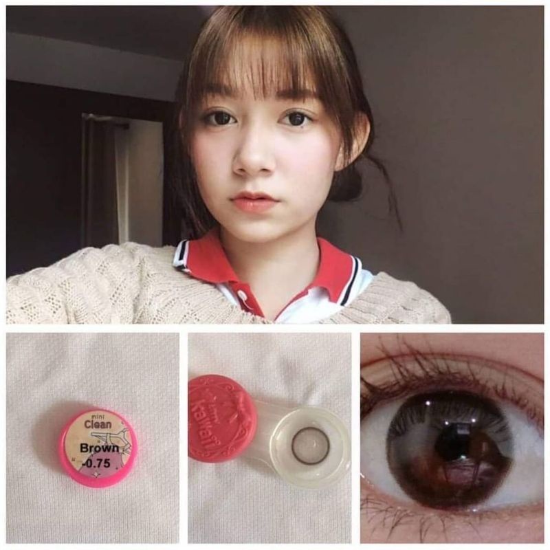 ORIGINAL SEPASANG KITTY KAWAII MINI CLEAN CLEEN Brown black softlens SofLens softlenses