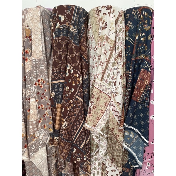 Bahan Kain Pradacrepe Amandaa / bahan gamis seragam sarimbit / kain meteran murah