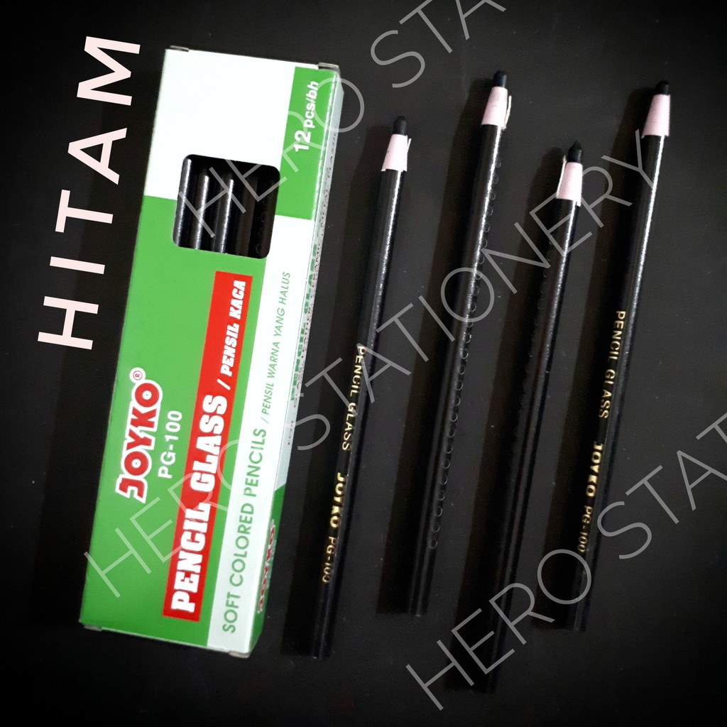

Dermatograph pencil glass pensil kaca joyko PG-100 black . 12 unit