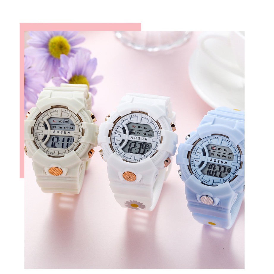 COD JAM TANGAN PRIA WANITA DIGITAL RUBBER SPORT BULAT LED COUPLE ANAK REMAJA GROSIR MURAH M125