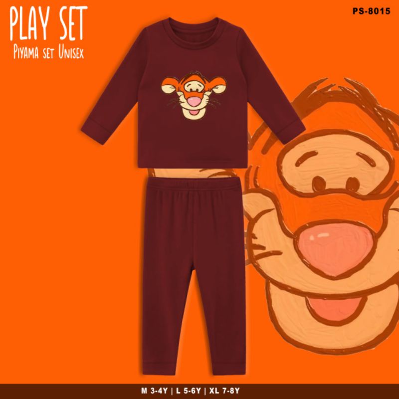 SETELAN PIYAMA ANAK-ANAK GAMBAR TIGER/PLAYSET KIDS TIGER BABYTERRY