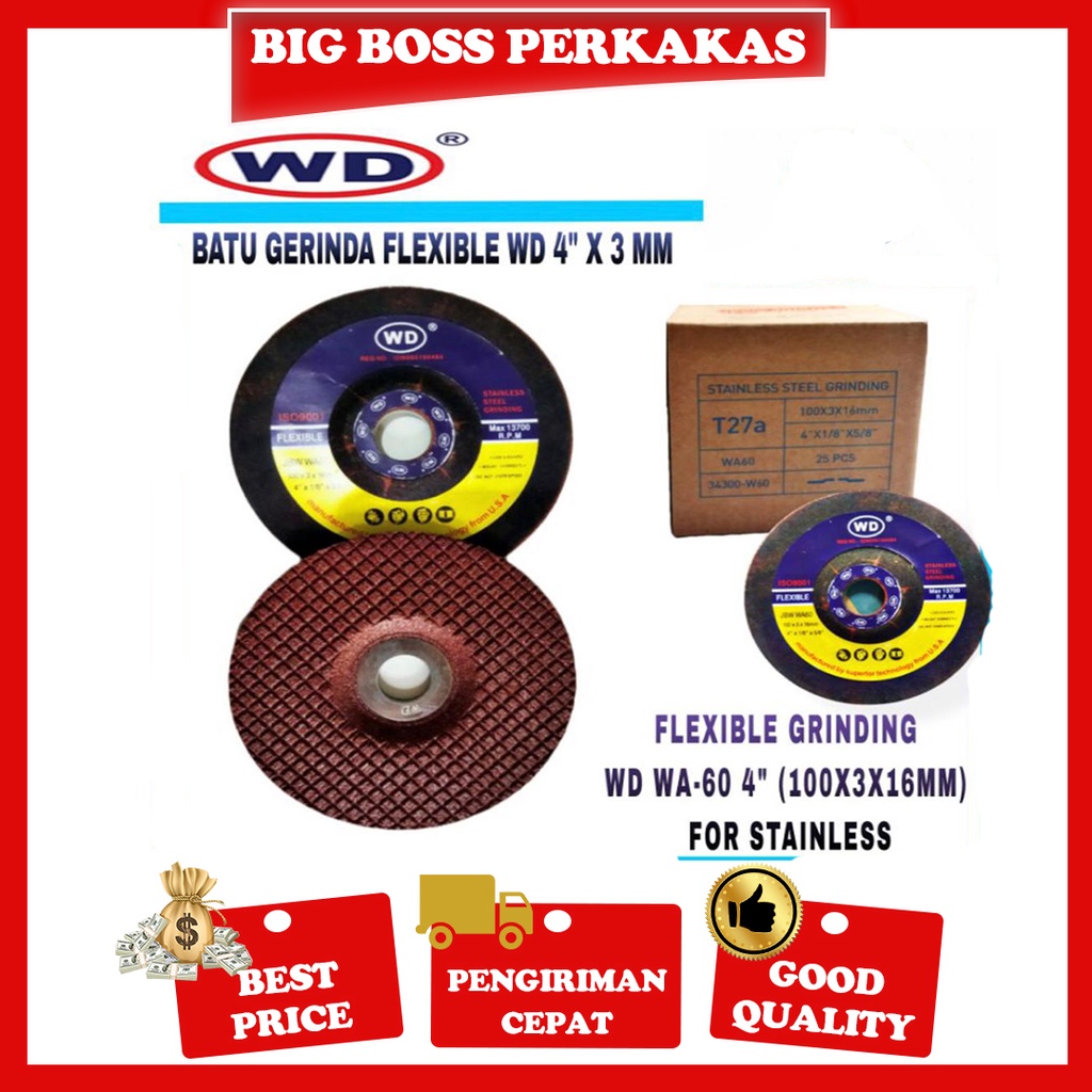WD Batu Gerinda Poles FLEXIBLE STAINLESS / WA 60/ WD Flexible Grinding
