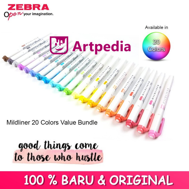 

Zebra Mildliner Double Ended (Water-based Marker) - Highlighter Zebra / brushpen pastel