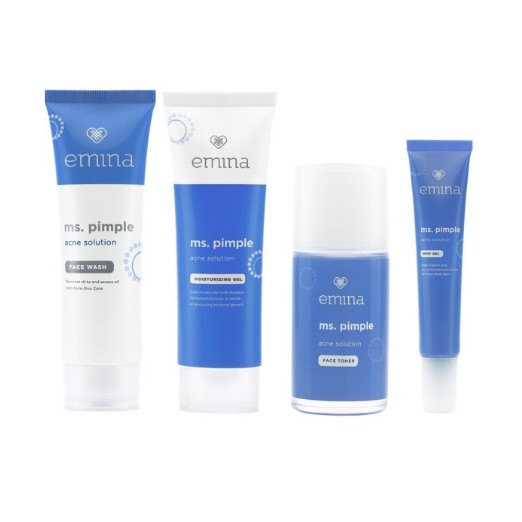 EMINA Ms Pimple Acne Solution Series | Emina Face Wash Toner Moisturizing Gel Spot Loose Powder
