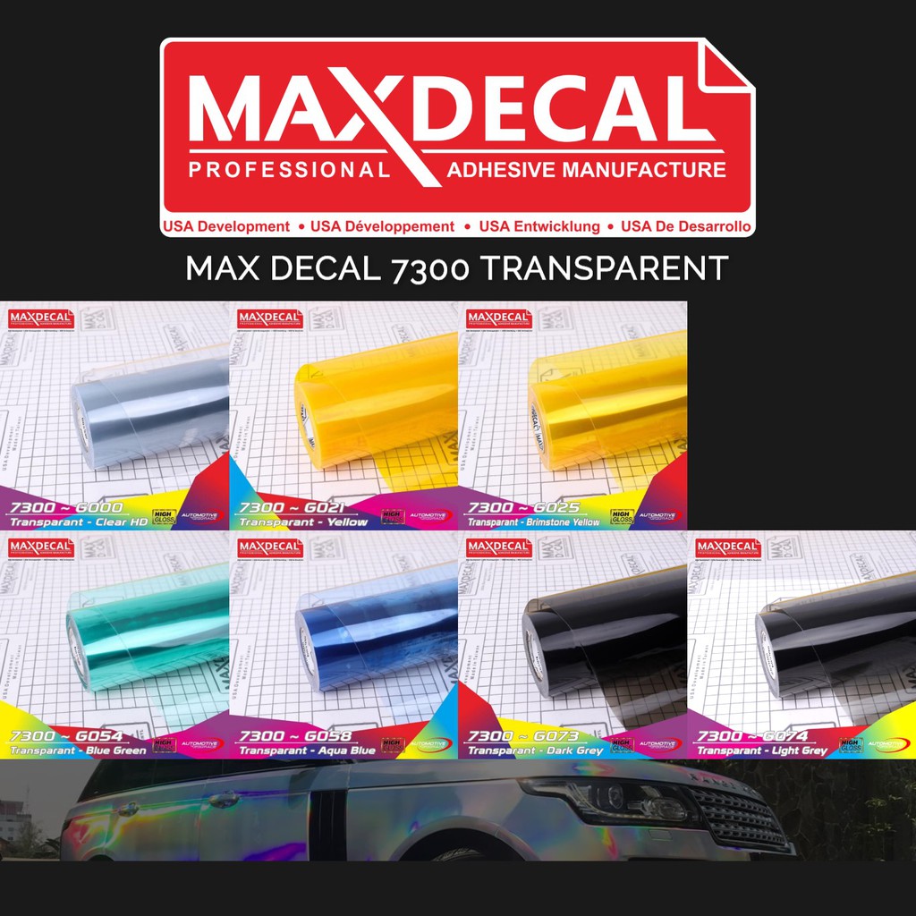 

[45CM X 15M] MAXDECAL 7300 Sticker Transparan ROLL SKOTLET BENING GLOSS Vinyl Variasi Lampu Motor