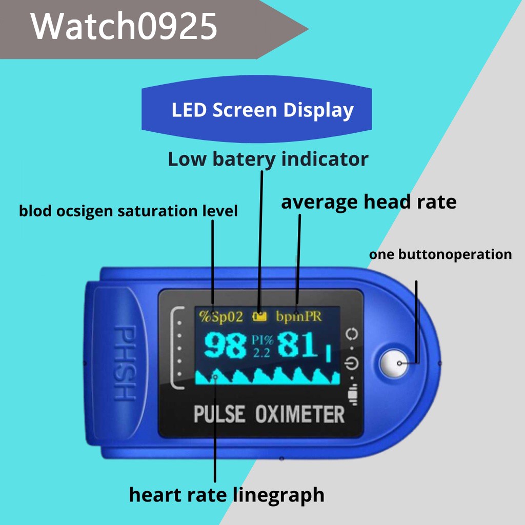 BISA COD Alat Pengukur Detak Jantung Kadar Oksigen Oximeter LK88-blue LK87-blue