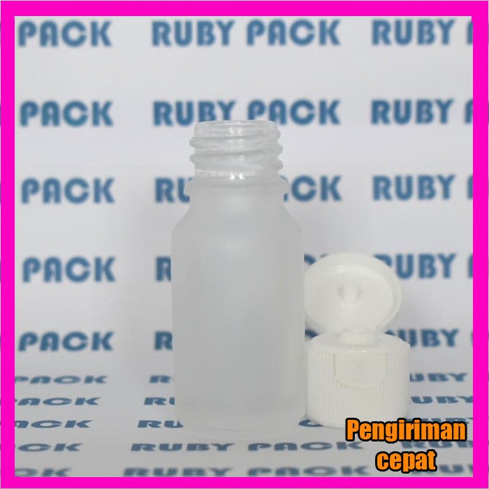 Botol Kaca 10ml Fliptop Putih Frosted