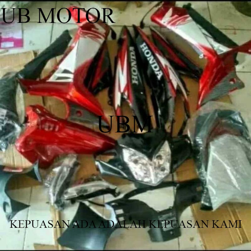 cover body supra x 125 batman + lampu" depan belakang 2009 2010 2011