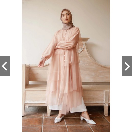 Hijabchic - Hawa Peach Puff Tunic - Tunik kondangan