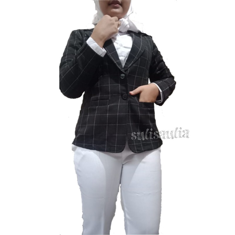 Blazer Kerja Wanita Kotak Blazerformal