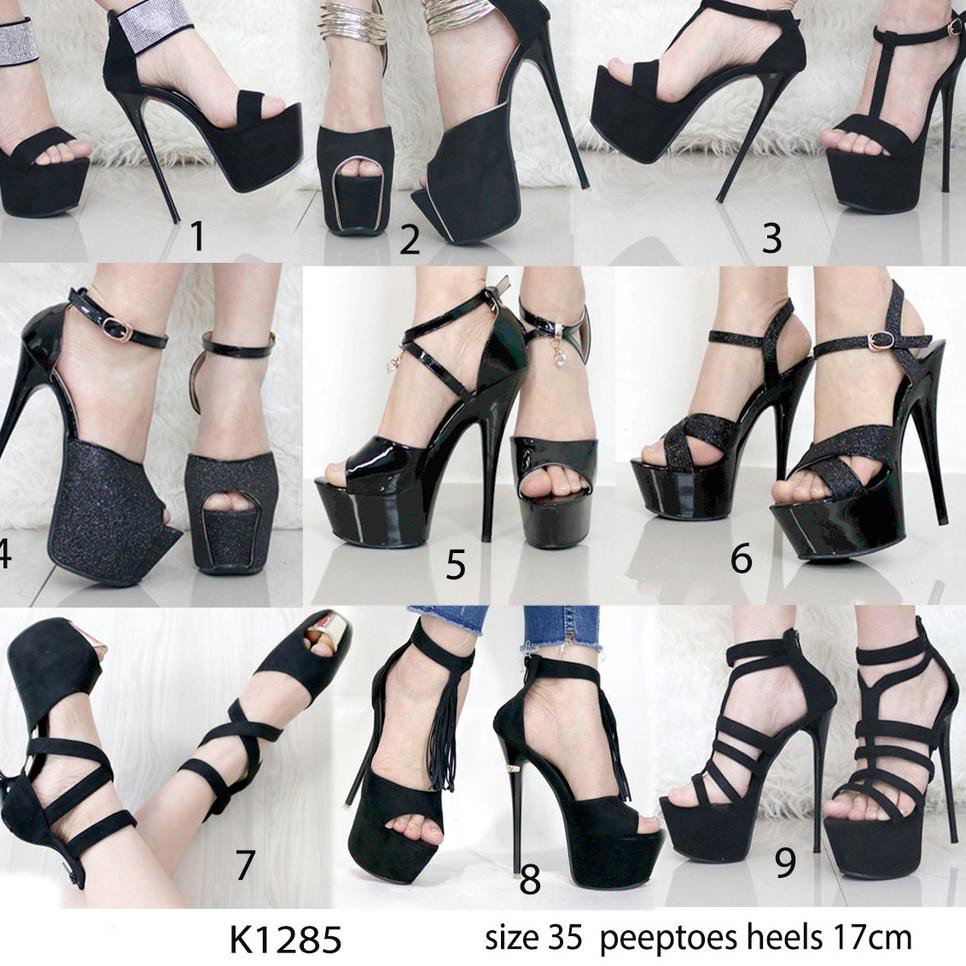 JuAL!!Black Peeptoes High Heels 17cm Shoes Sepatu Heels Hitam Kondangan Show Singer Pesta Party KY JuAL!!Black Peeptoes High Heels 17cm Shoes Sepatu Heels Hitam Kondangan Show Singer Pesta Party KY