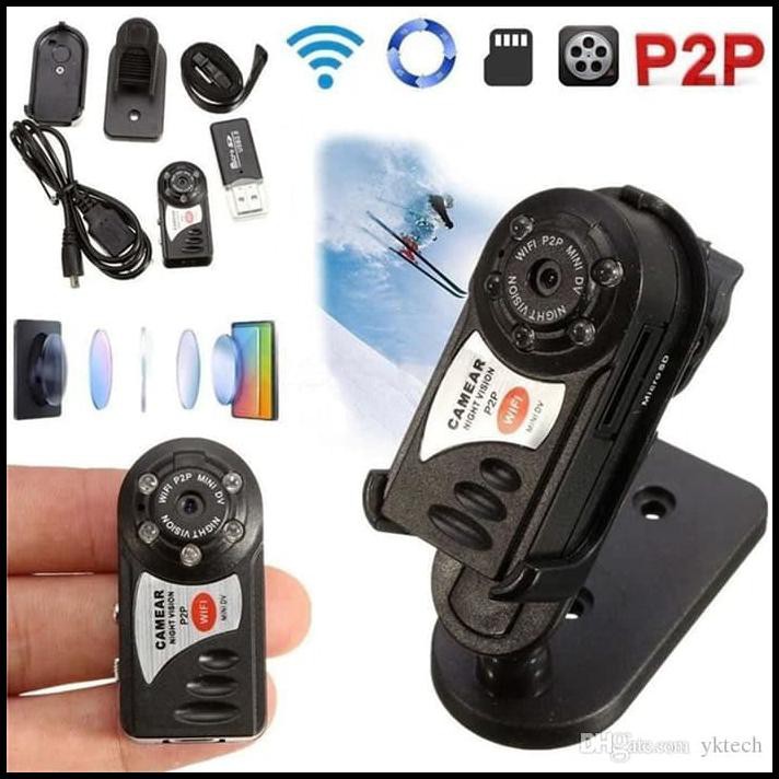 #Cc015 / Mini Wireless Hd Wifi Ip Camera Q7 Spy Camera Video Cam Kamera Pengintai Exclusive