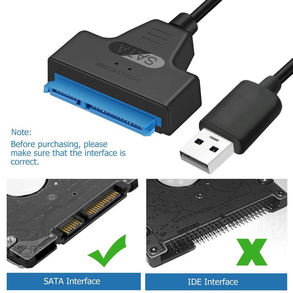 USB 2.0 to SATA 22Pin Adapter Copper Wire Core and ABS Cable Converter Wire for SATA Notebook Hard