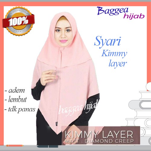 Jilbab Hijab Kerudung Instan Syari Langsung Pakai Kimmy Layer Modern Model Kekinian Terbaru Cantik