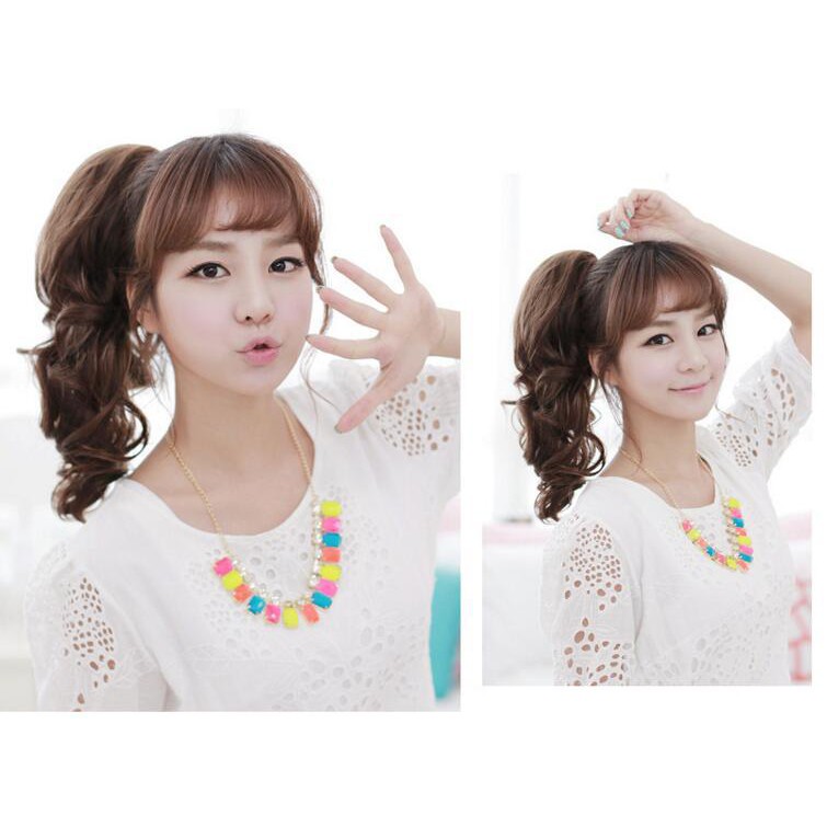 CPT hair clip jepitan ponytail curly wavy rambut palsu kuncir kuda