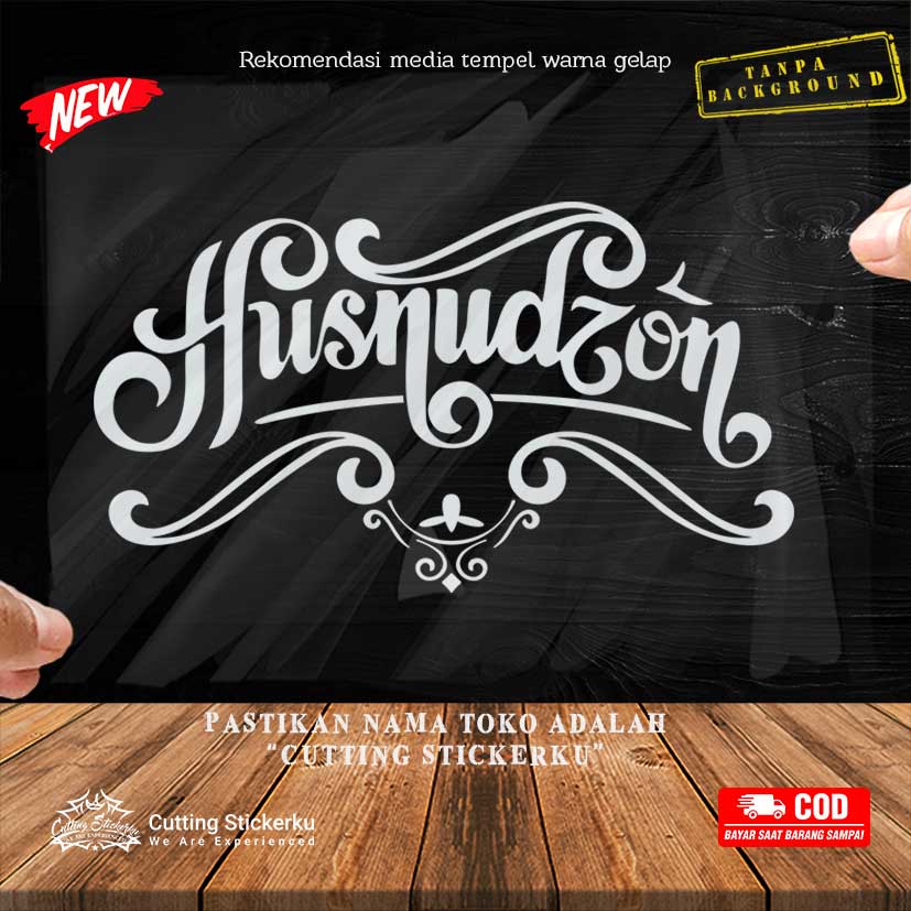 Cutting Stiker Husnuzon Variasi Motor Mobil Sticker Helm Style Timbul Keren Nyala Dasbor Spakbor Visor Body Kaca Helm Hologram Reflective Tahan Air Bodi Samping Moslem Islami Baik Sangka Positive Thinking Bagus Scoopy Vario Beat NMAX PCX Vespa Aesthetic