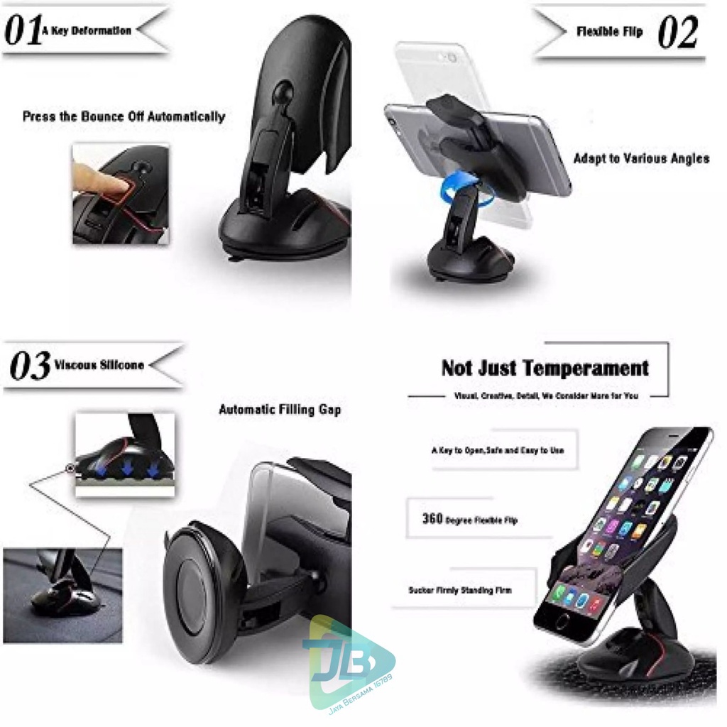 HD2 Car Holder Phone Stand Bentuk Mouse Shape Handphone Mobil Gps Unik Lipat Folding Desktop Dashbroad kekinian JB5227