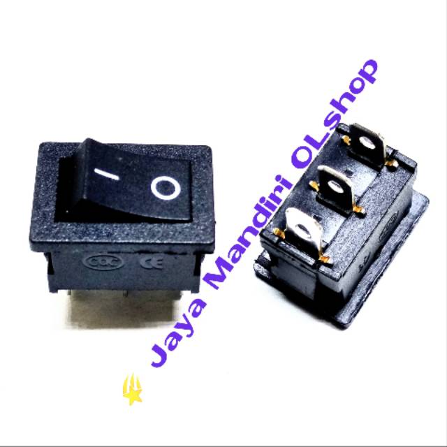 Rocker Switch On - Off 3 Kaki / Saklar On - Off  3 Pin