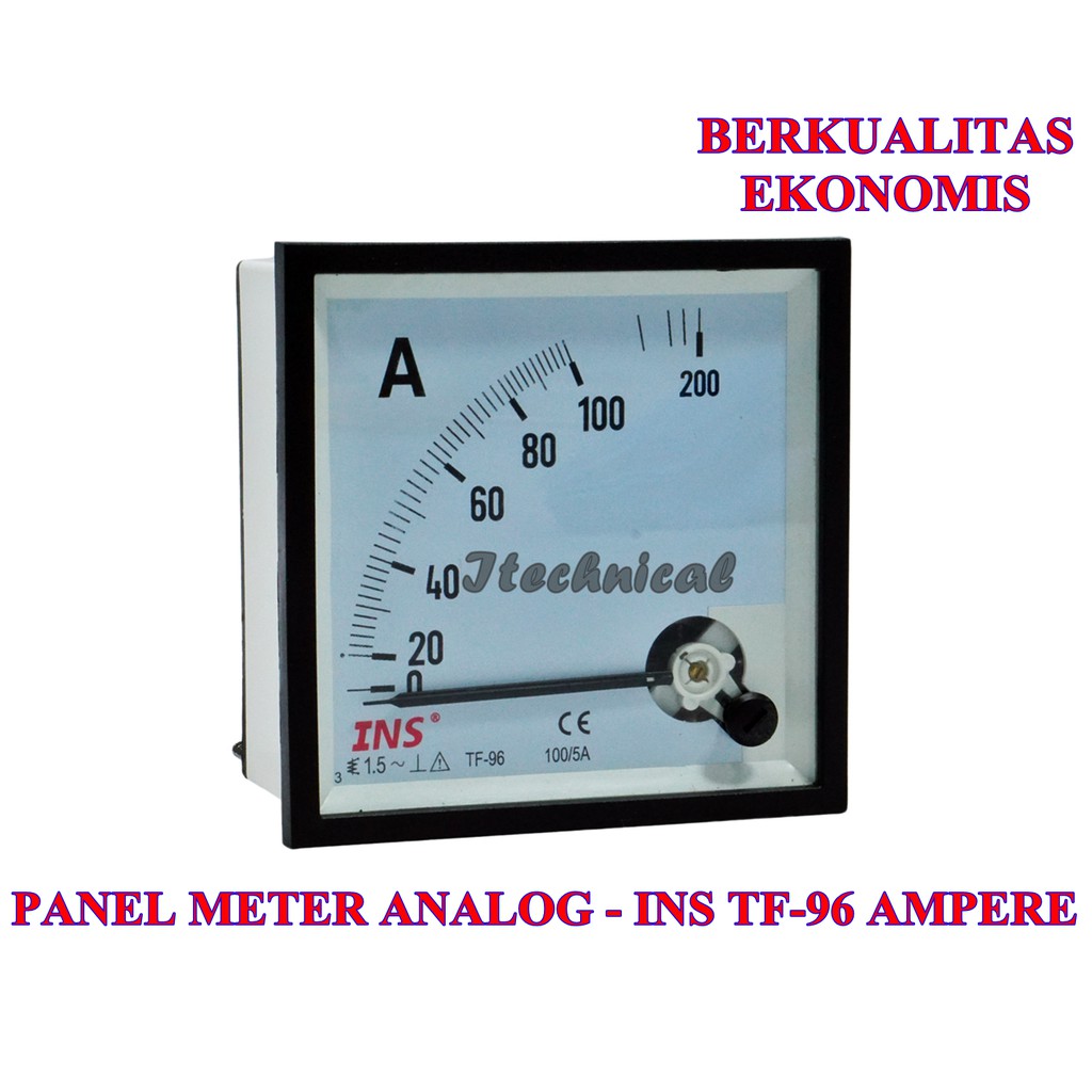 PANEL METER ANALOG AMPER DIRECT 96X96 JARUM 50A - 500A