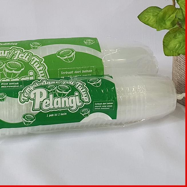 ● Cup Puding Pelangi Besar & Kecil isi 24 plus MURAH/ cup pelangi+tutup / cup pudding/ cup puding bu