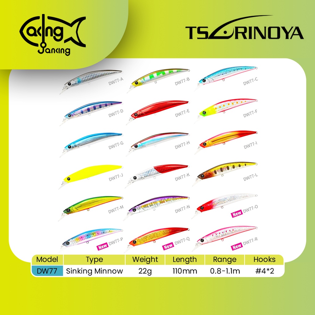 MINNOW TSURINOYA 110S / TSURINOYA DW77 / 22 GR - 11 CM / SINKING