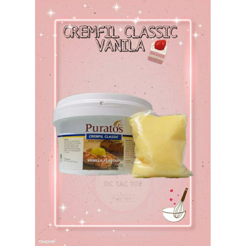 CREMFIL CLASSIC 500gr,  (vanila, durian, cocoa) CREMFIL CLASSIC PURATOS