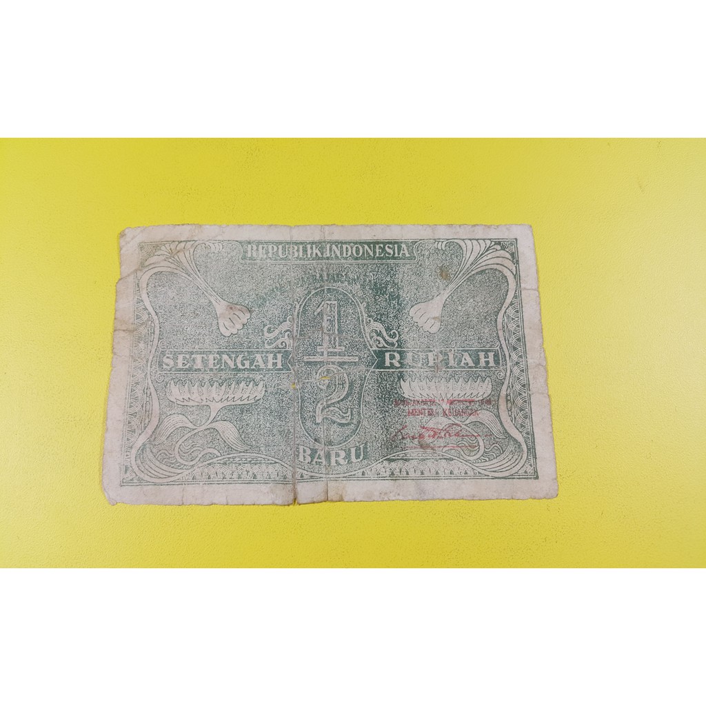 Uang Kuno Indonesia Setengah Rupiah Seri New ORI Tahun 1949 VG