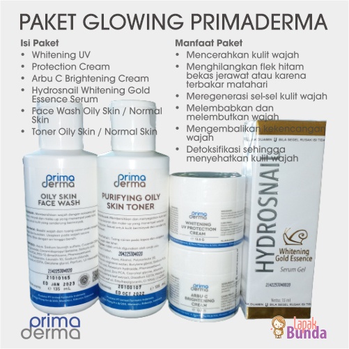 PAKET GLOWING PRIMA DERMA KOMPLIT PERAWATAN WAJAH GLOWING