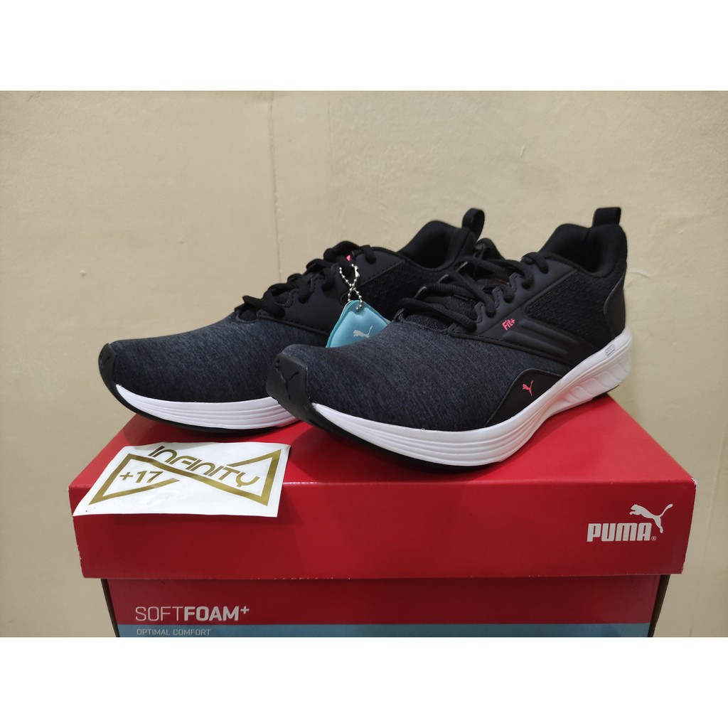 Puma Original Running NRGY Comet Black Ignite Pink Women - Sepatu Lari Puma Wanita