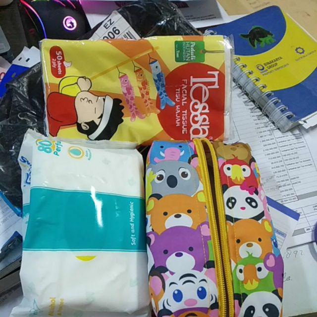 Tempat Tissu 2 In 1 Cover Tisu Basah Dan Kering / Tisu Travel / Pouch Tissue