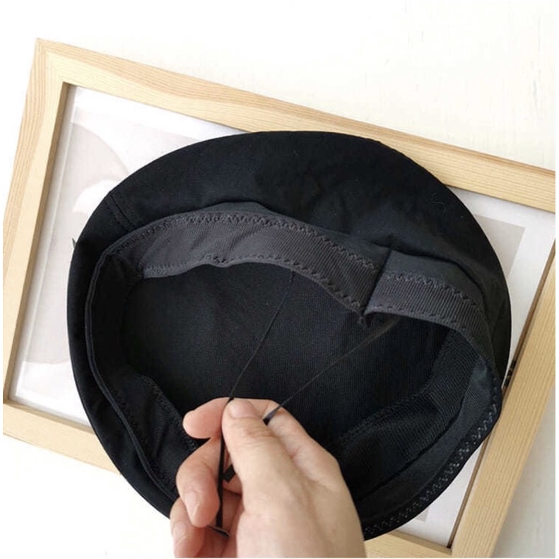 Topi （56-58cm）Baret Topi Beret Octagonal Warna HitamRetro KOREA！