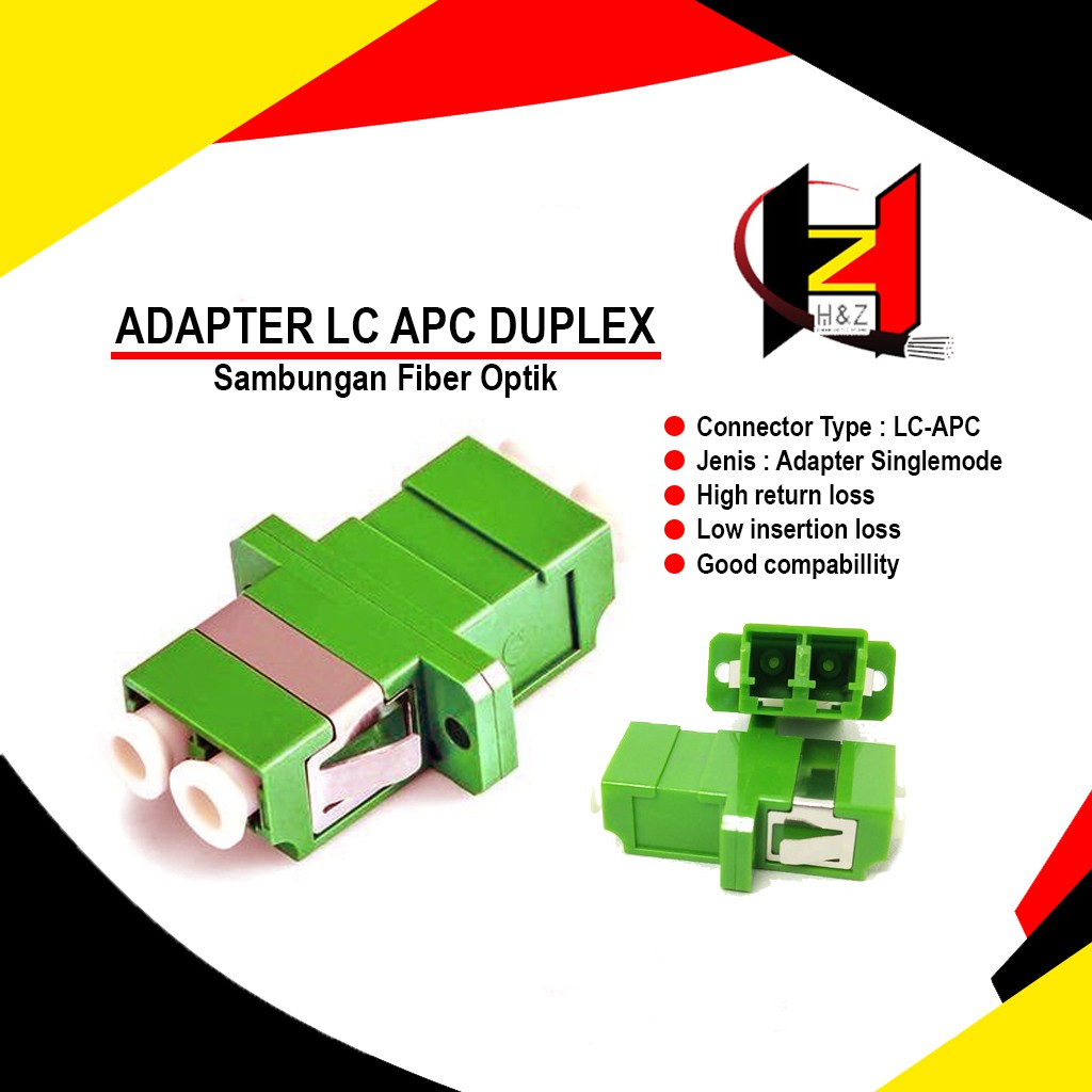 Adapter LC to LC APC Duplex Warna Hijau Fiber Optik FTTH