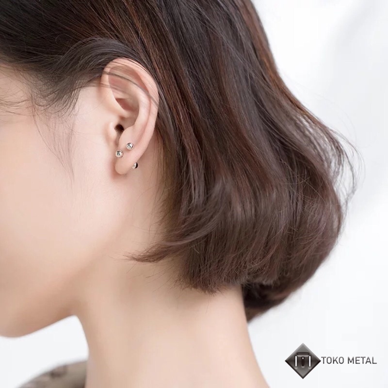 Anting Tindik 100% Titanium Kualitas Tinggi Pircing Barbel Pria/Wanita [Toko Metal]