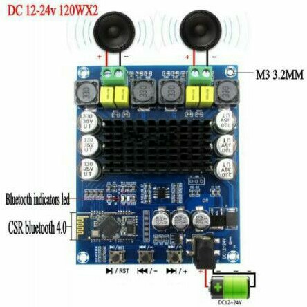 XH-M548 2x120W TPA3116 Digital Stereo Amplifier Bluetooth Wireless