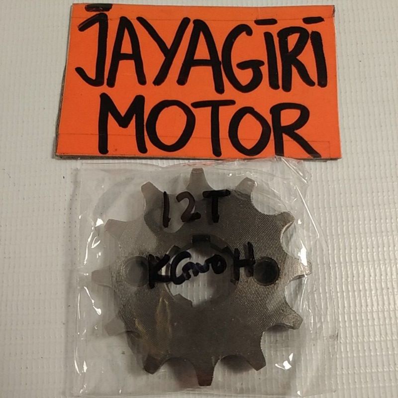 Gear Depan Grand Supra X Fit New Karisma Legenda Win Prima KEV GF6 Blade Revo C100 10T 11T 12T 14T 15T 428 NF Honda Aspira  Gigi Tarik Sunstar Rantai Roda Chain Kit Chainkit Sprocket Gear Set Gearset Gir Girset Belakang Drive Komplit Front Rear Motor XX V-OEM - 12T
