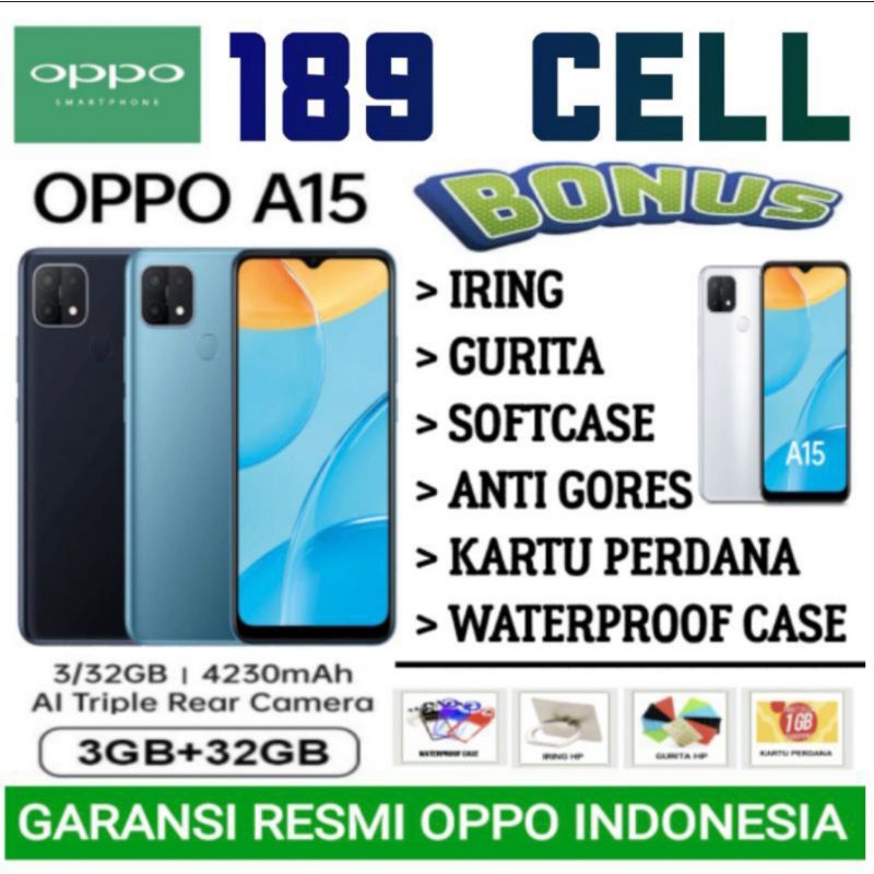 OPPO A15S A16k RAM 4/64 GB | A15 2/32 GARANSI RESMI OPPO INDONESIA