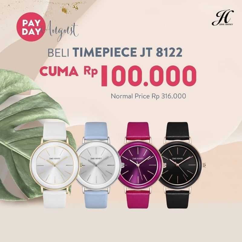 JAM TANGAN WANITA CEWE  8122 WANITA JIMSHONEY KULIT PROMO DISKON