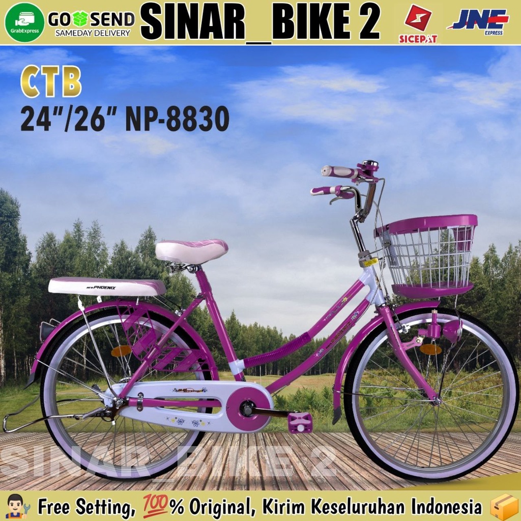 Sepeda Keranjang Dewasa PHOENIX NP-8830 Perempuan Uk 20 24 &amp; 26 Inch