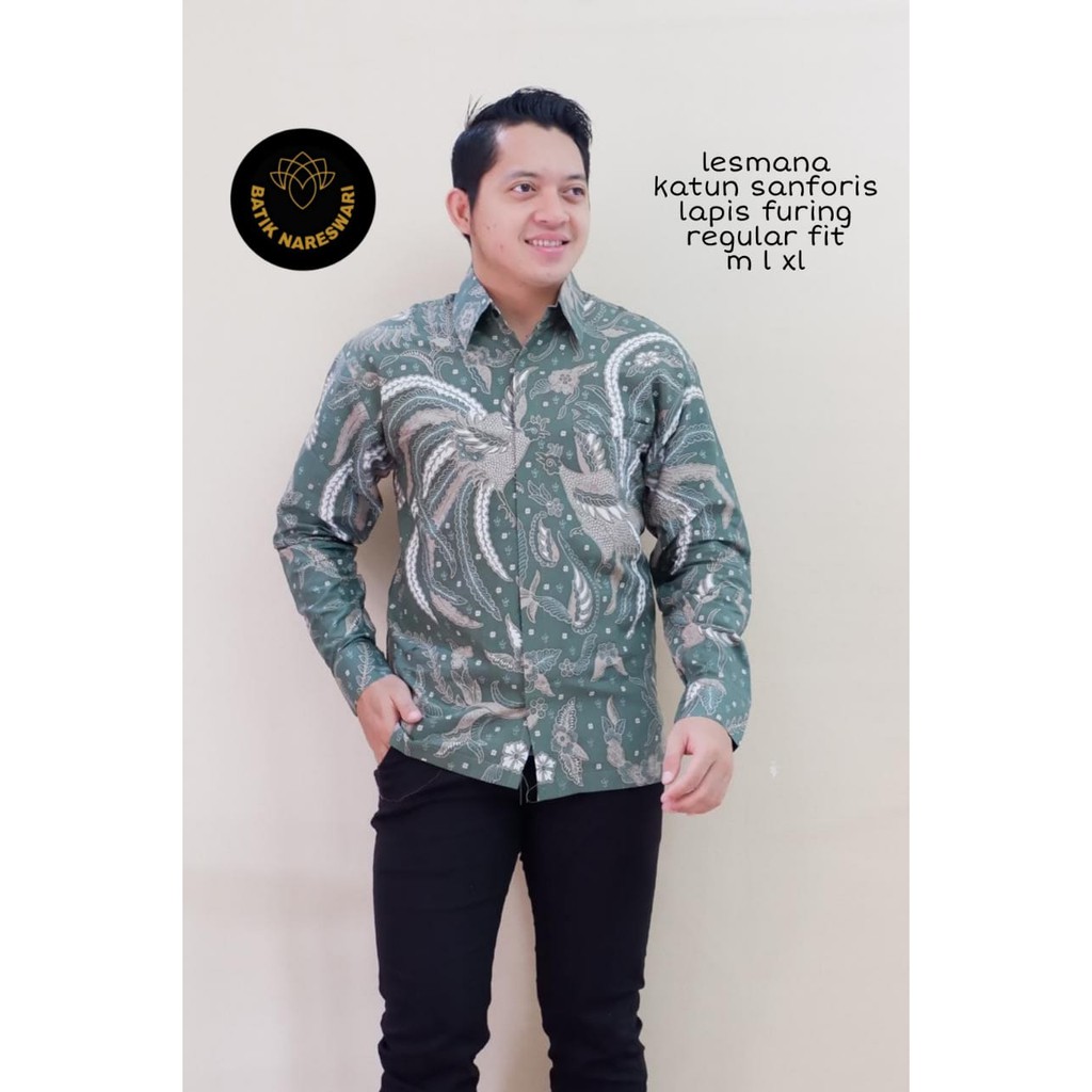 LESMANA NARESWARI BATIKSOLOAMANAH KEMEJA BAJU BATIK PRIA SOLO LENGAN PANJANG PENDEK LAPIS FURING ATASAN BATIK PREMIUM MODERN KATUN HALUS SUMITRO NAGA BIRU PARANG GATHUK NAGA SOGAN MERAK MERAH WAHYU TUMURUN SOGAN PARANG TRUNTUM PANJI WIBOWO NARAYANA VJAY