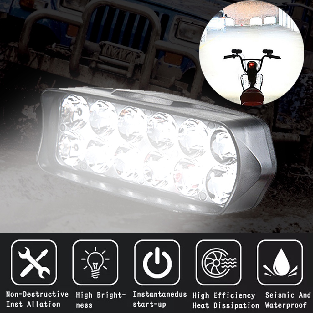 LAMPU LED BAR TEMBAK SOROT LASER GUN CREE MOTOR MOBIL 12 15 16 TITIK MATA 12W 12 15 16 WATT 12WATT DC 12V MOTOR MOBIL