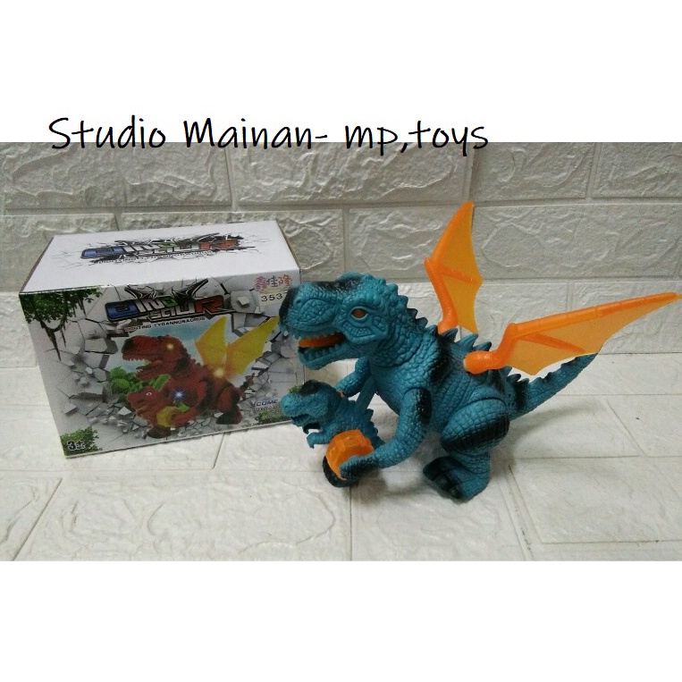 mainan anak edukasi dinosaurus berjalan suara lampu tyrex stegosaurus tyranosaurus triceratops dino 
