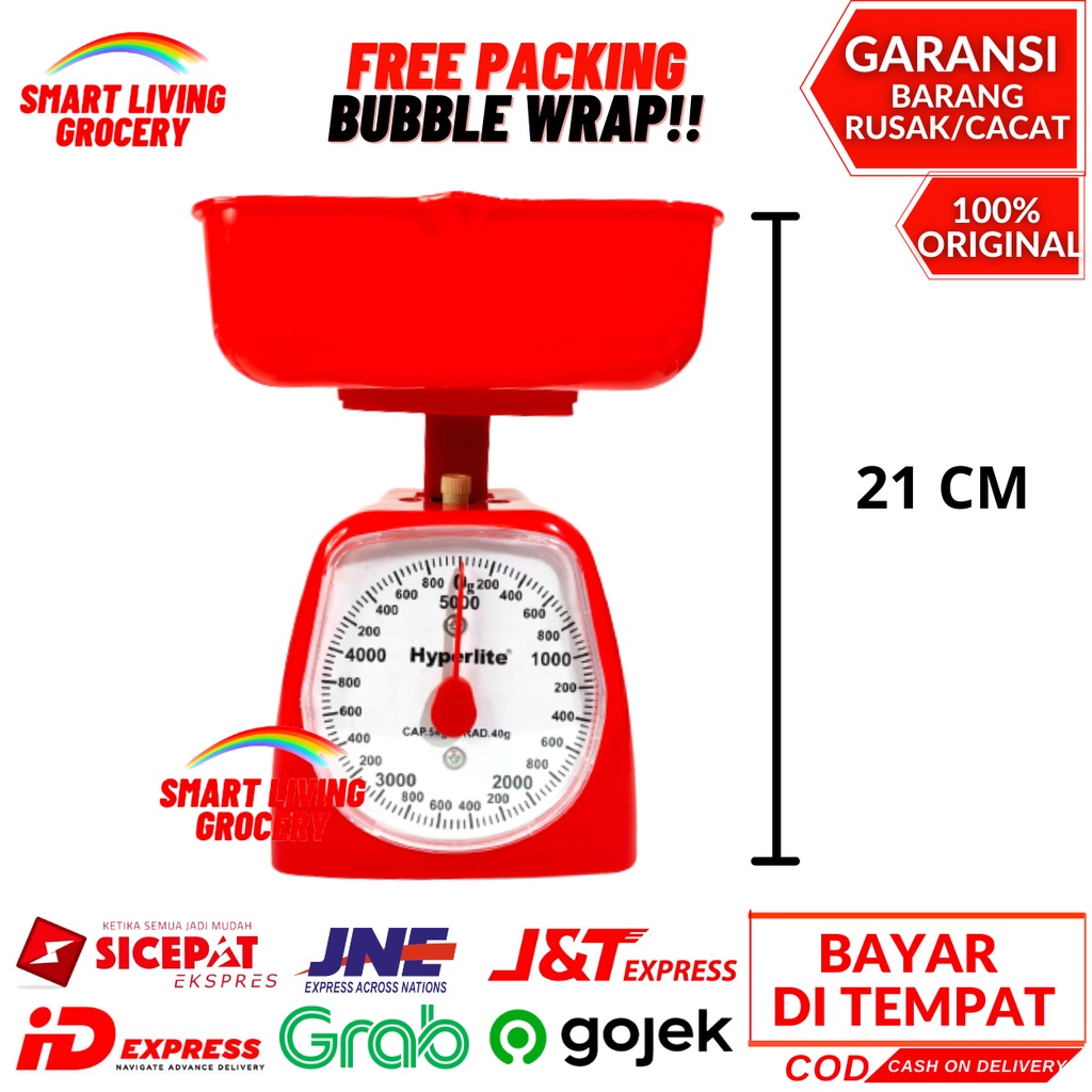 TIMBANGAN KUE ANALOG 5 KG HYPERLITE TCS 01 TIMBANGAN BERAT KUE KOPI BERAS MAKANAN KUE TIMBANGAN ANALOG JARUM DIGITAL DUDUK MANUAL 5000 GRAM 5KG HYPERLITE TCS-01 MERAH BIRU