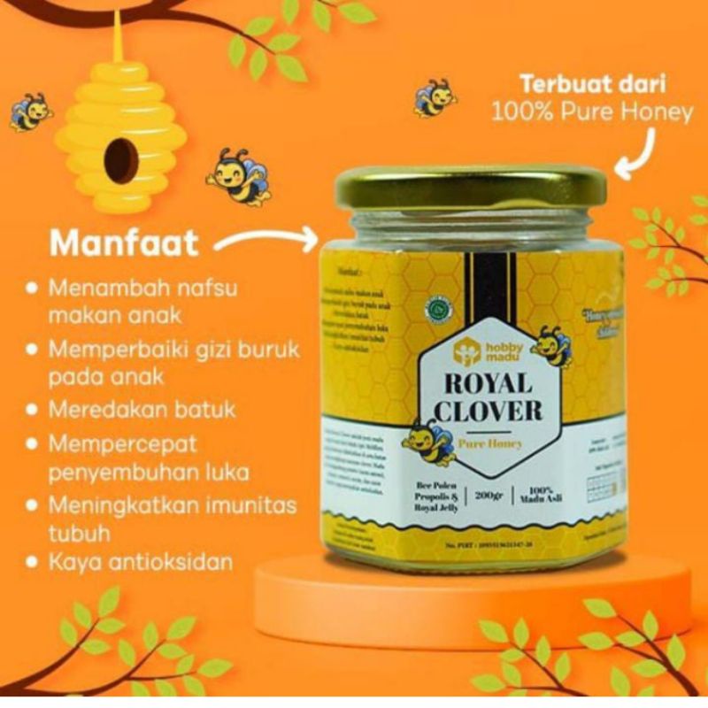 

Madu Asli dan Alami Royal Clover Hobby Madu