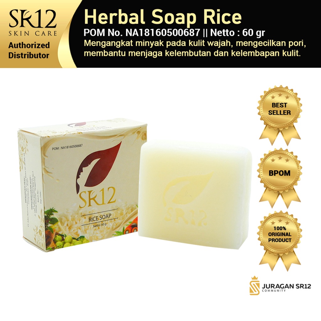 SABUN BERAS HERBAL SR12 TERLARIS..!! RICE SOAP / SABUN JERAWAT