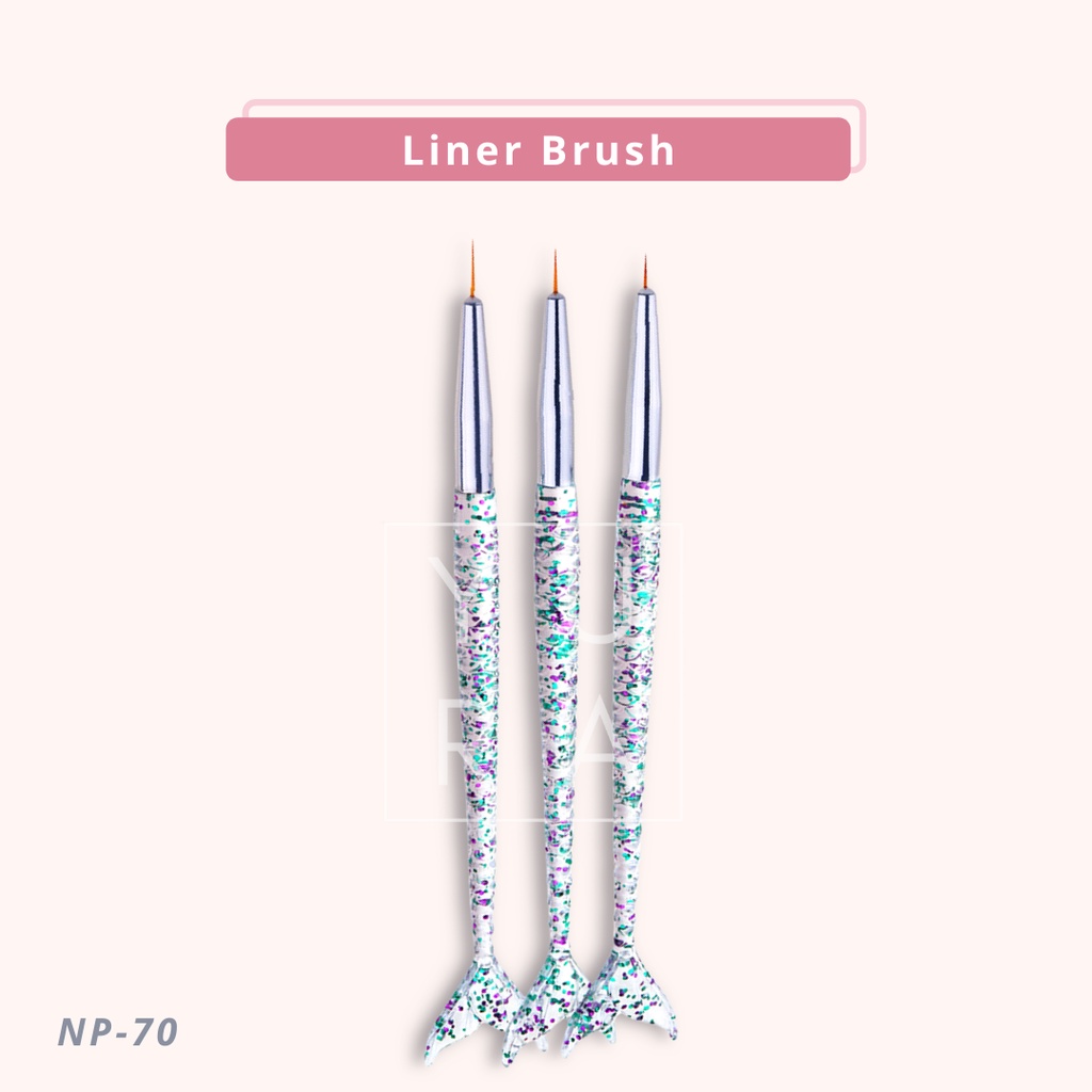 Brush Liner Mermaid bubbles Set 3 size NP-70