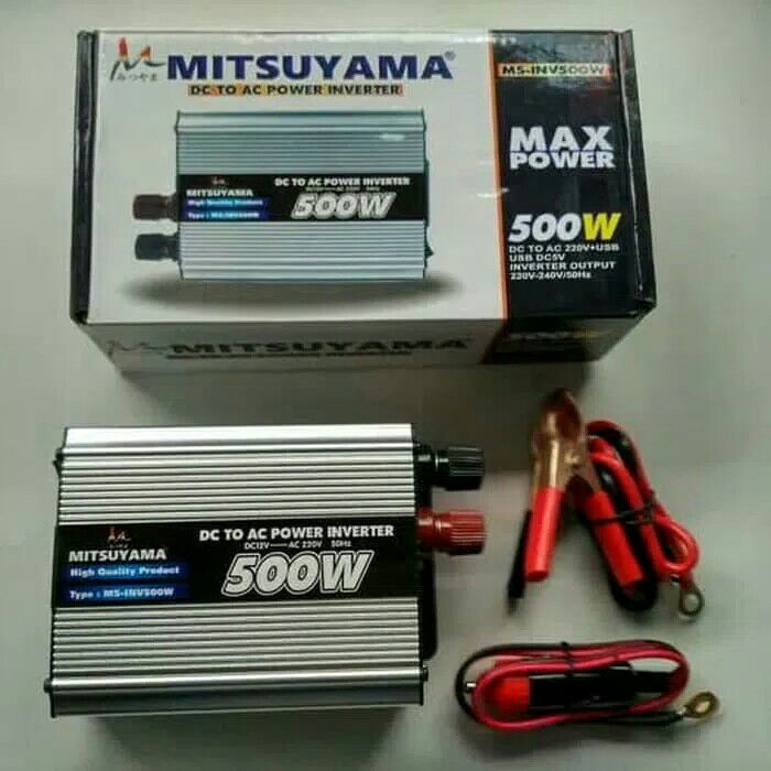 Power Inverter DC to AC 500 Watt Merek Mitsuysma With USB 5V/ Power Inverter 500W/Mitsuyama 500 watt