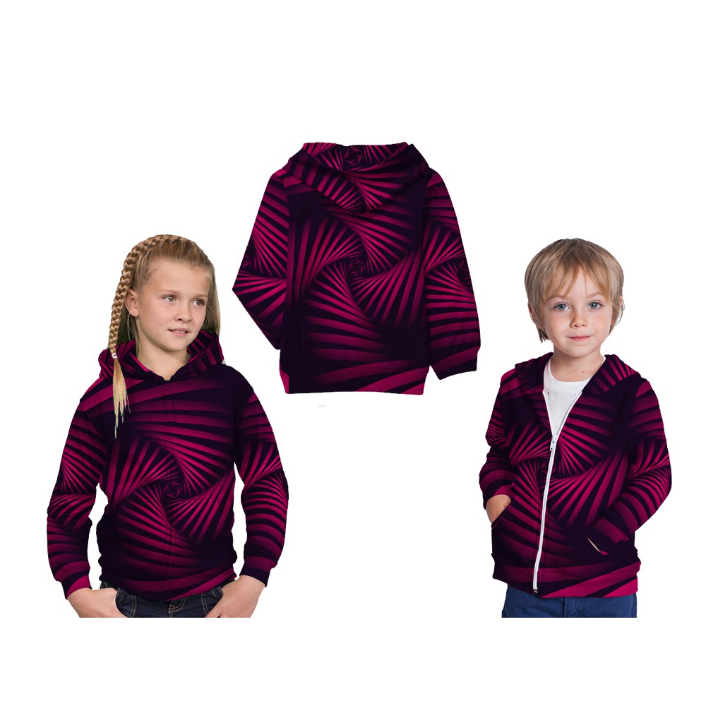 Jaket Hoodie Anak Ilusi Optik - Art 03 Optical Illusion Fullprint
