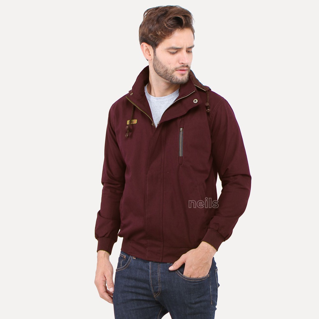 JAKET WINDBREAKER NEILS - CHESTER MAROON - JAKET HARRINGTON JAKET MOTOR